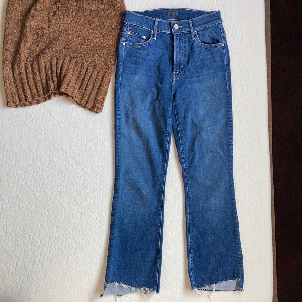 Mother Insider Crop Step Fray raw hem jeans sz 25